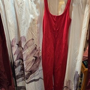 Vibrant Red Sleeveless Jumpsuit